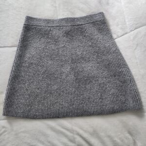 twik Gray Ribbed Knit Mini Skirt